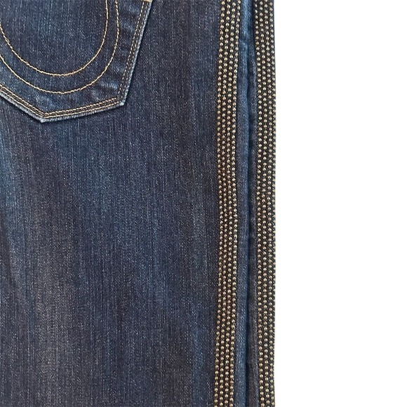 True Religion Womens Jeans Sz 28 Rhinestone Embellished Super T Stitch Skinny - Picture 5 of 16